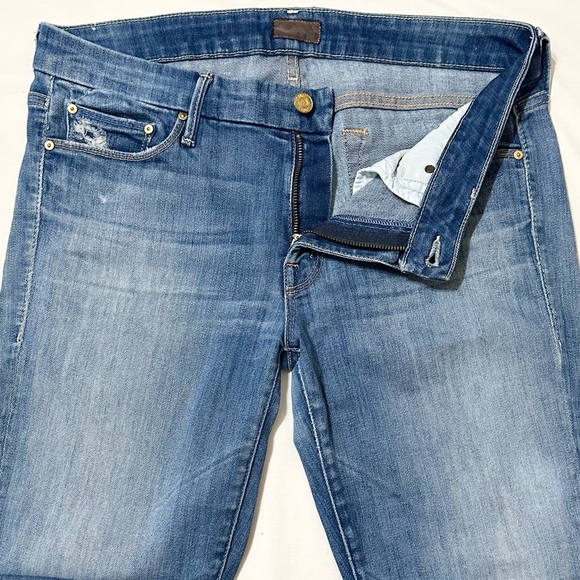 MOTHER - Looker Ankle Fray - Wicked and Wild - Distressed Blue Denim Jeans - 30 - Picture 8 of 16